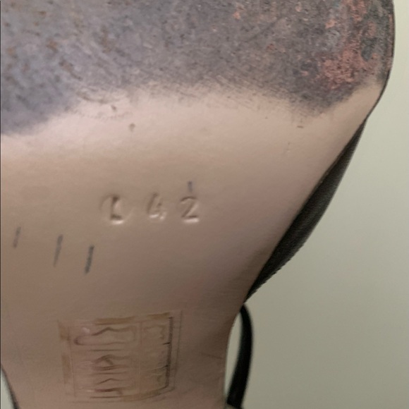 Black soft and shiny real leather T-Strap shoes block heels Eur 42 US 10 - 10.5 - Picture 6 of 8